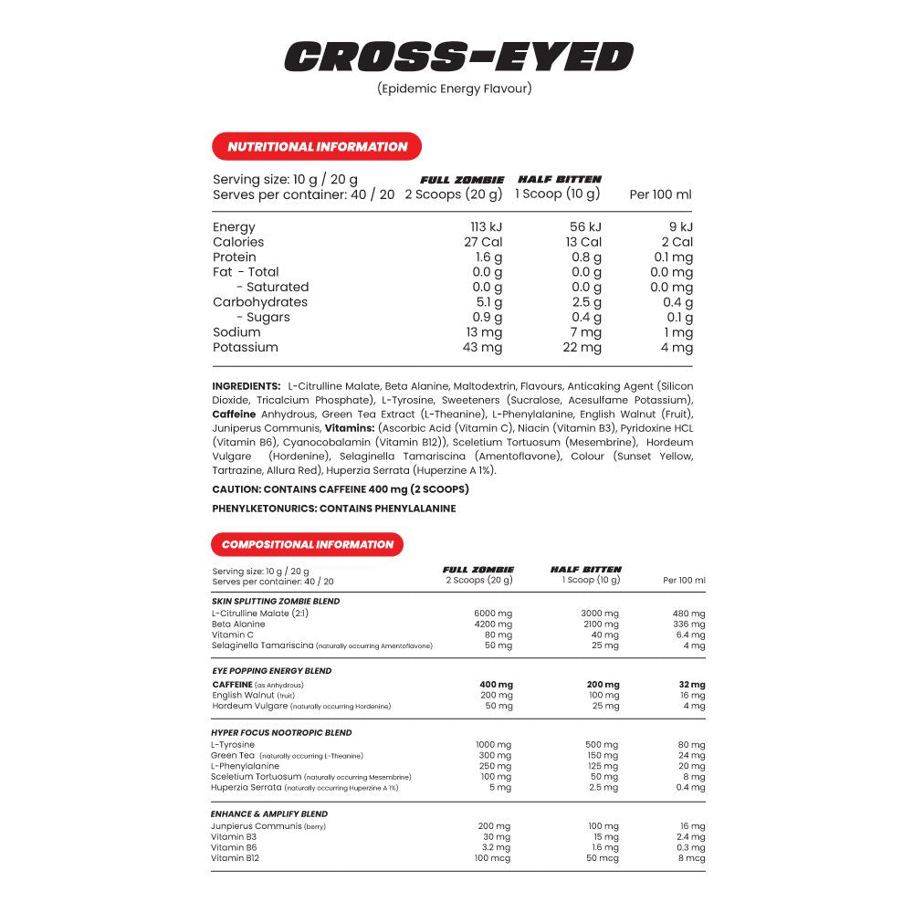 ZOMBIE LABS CROSS-EYED Extreme Pre-Workout