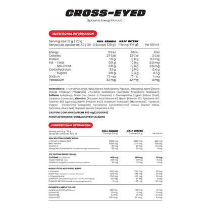 ZOMBIE LABS CROSS-EYED Extreme Pre-Workout