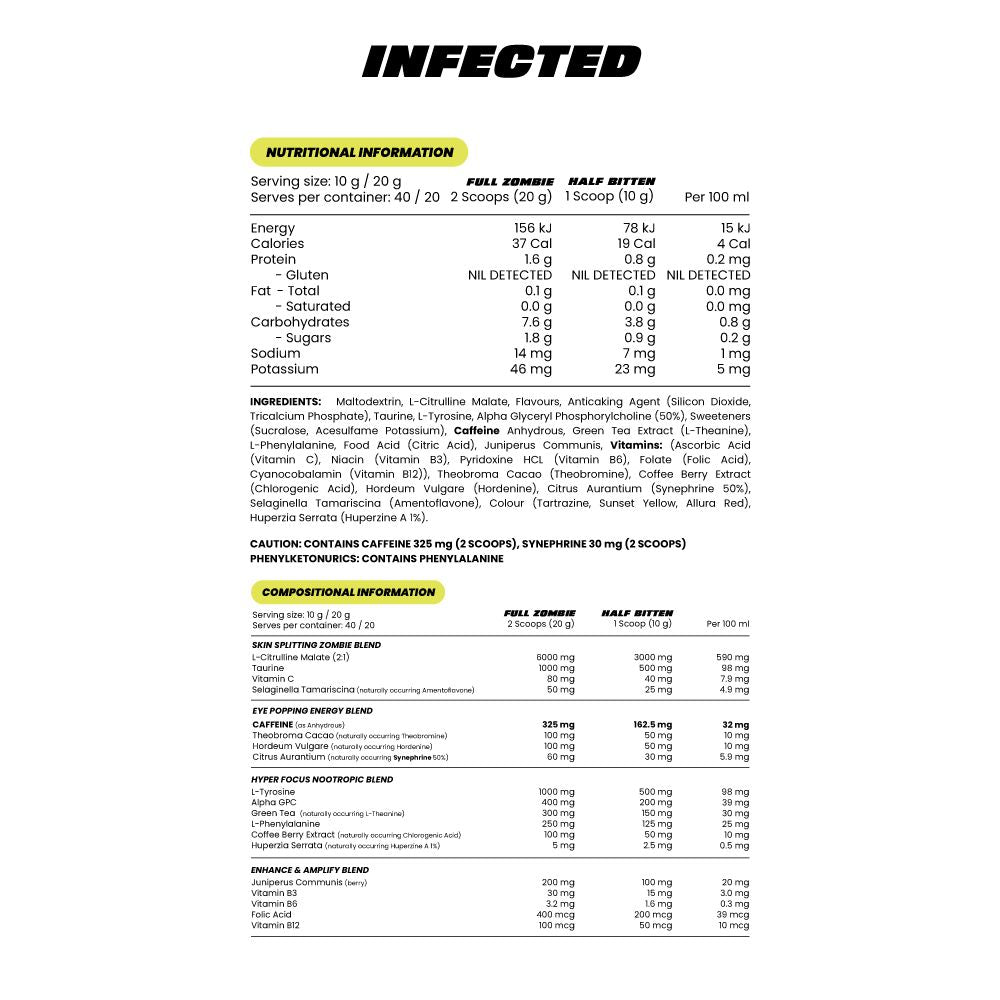 ZOMBIE LABS INFECTED High Stim Pre-Workout