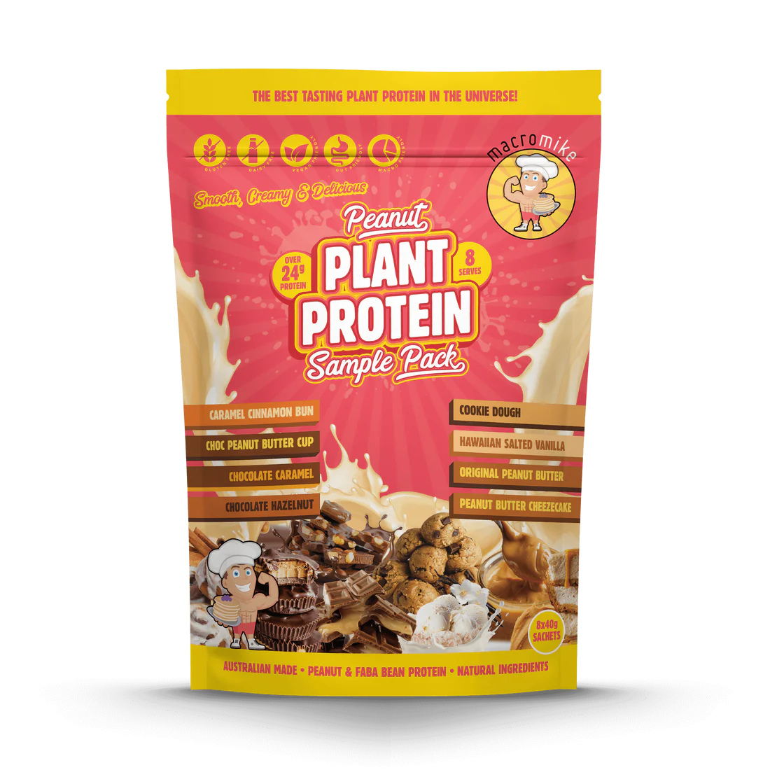 MACRO MIKE PEANUT PLANT PROTEIN Sample Pack 8x40g