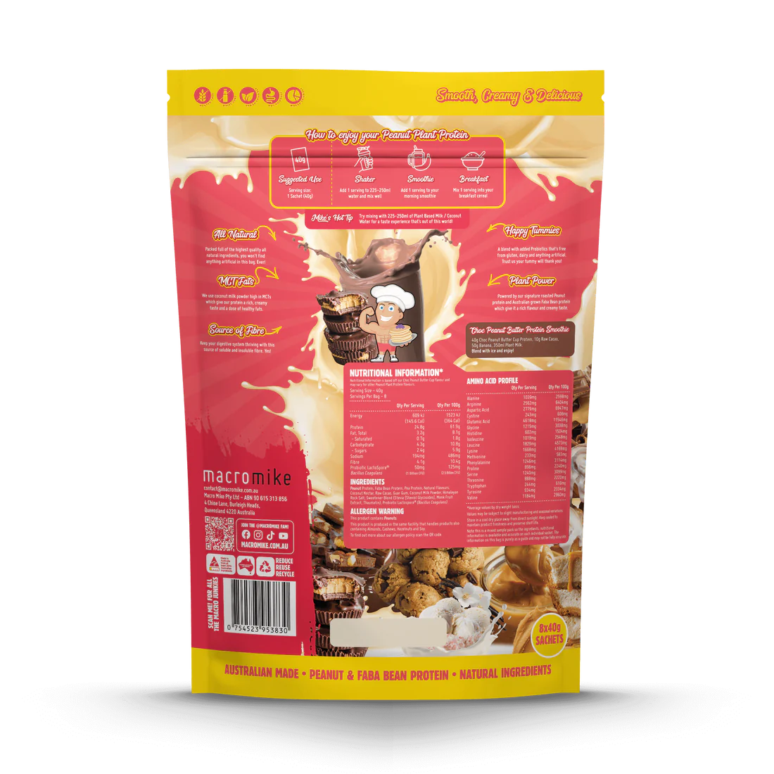 MACRO MIKE PEANUT PLANT PROTEIN Sample Pack 8x40g